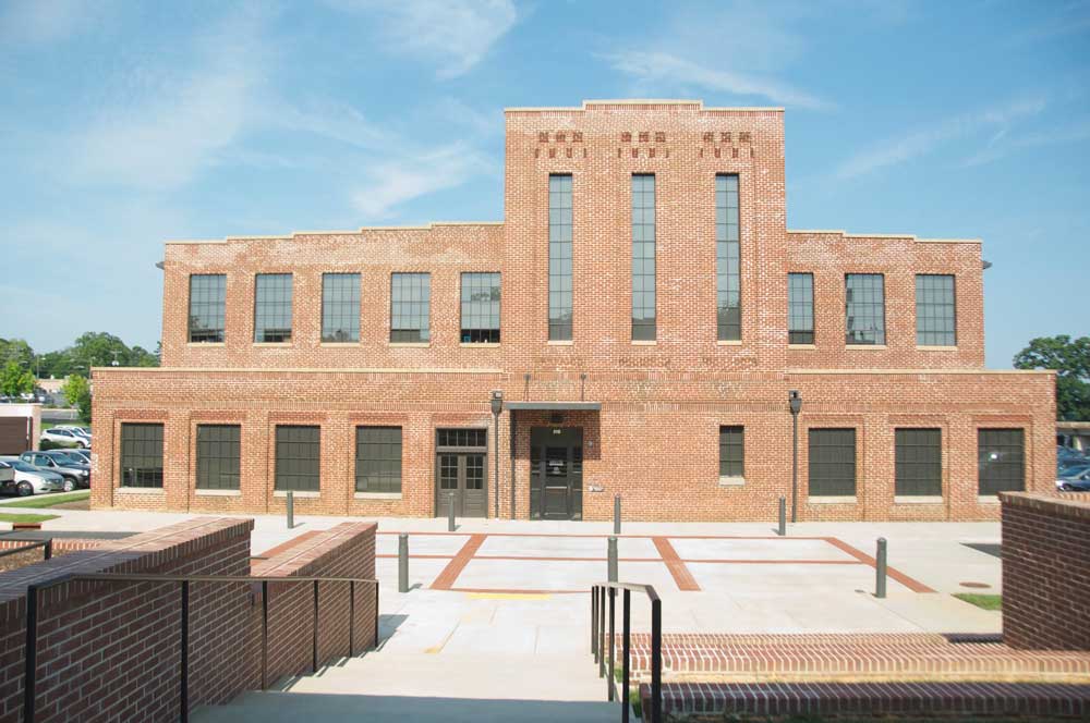 Exterior view of brick buildling