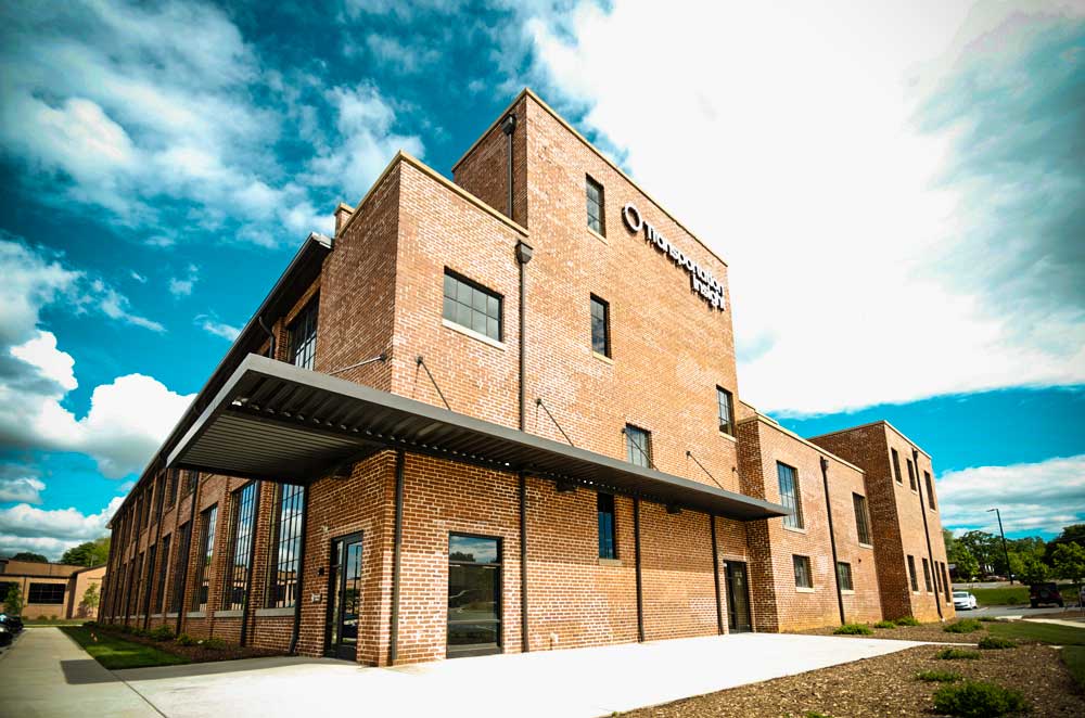 Exterior view of brick buildling