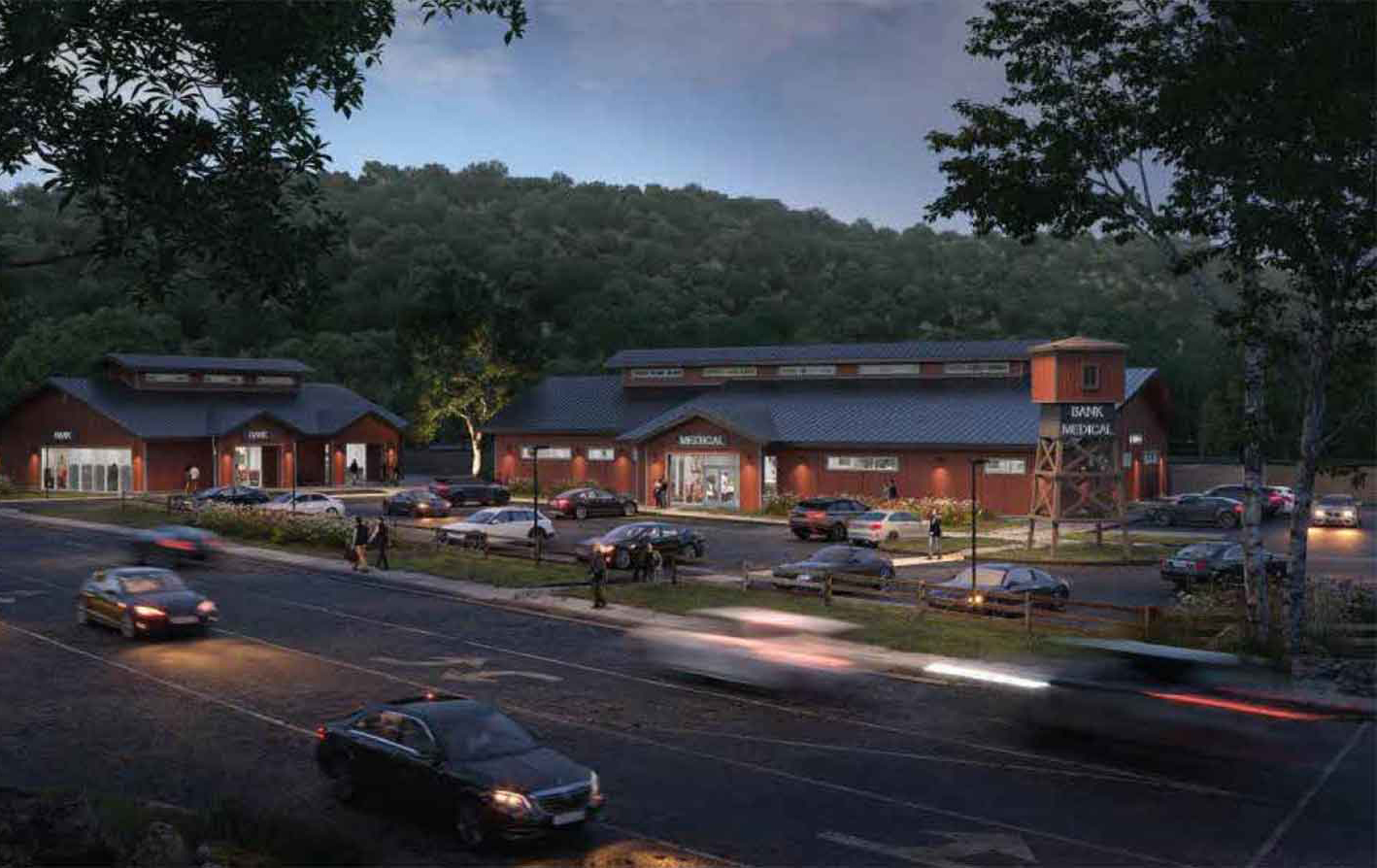 Night view of shopping center
