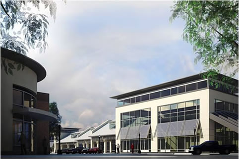 Exterior photo of shopping center