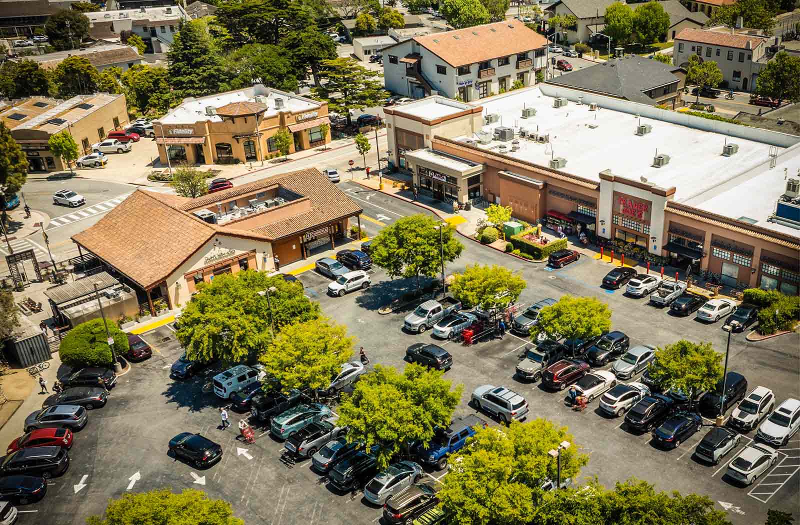 Aerial View of shopping center
